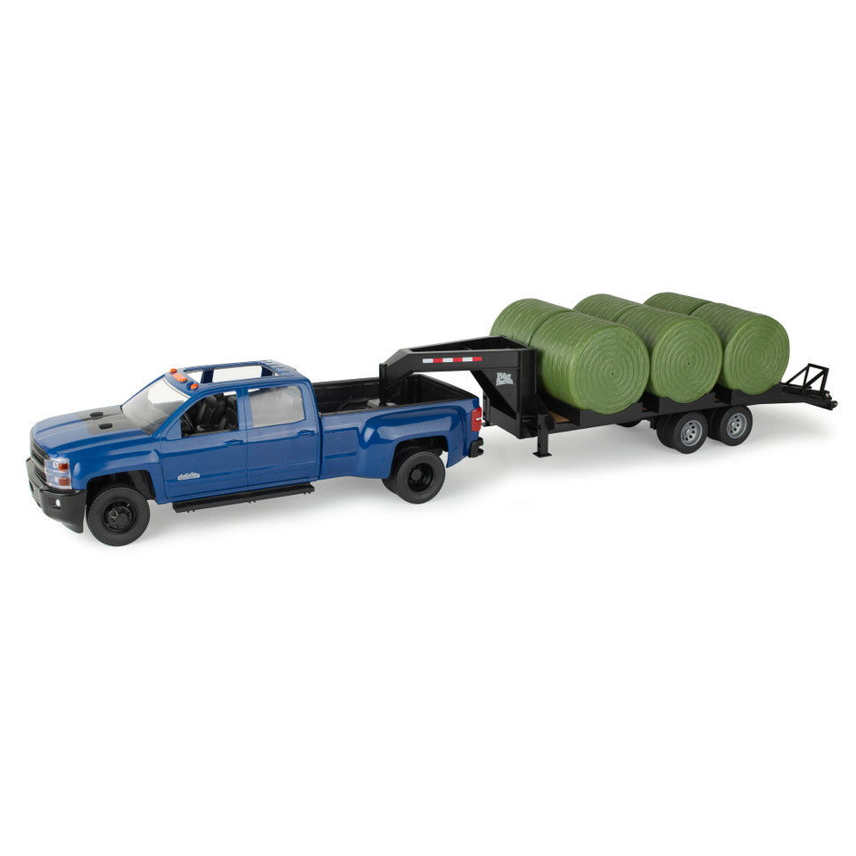 Big Farm Chevy 1:16 Scale Pickup and Trailer with Lights & Sounds