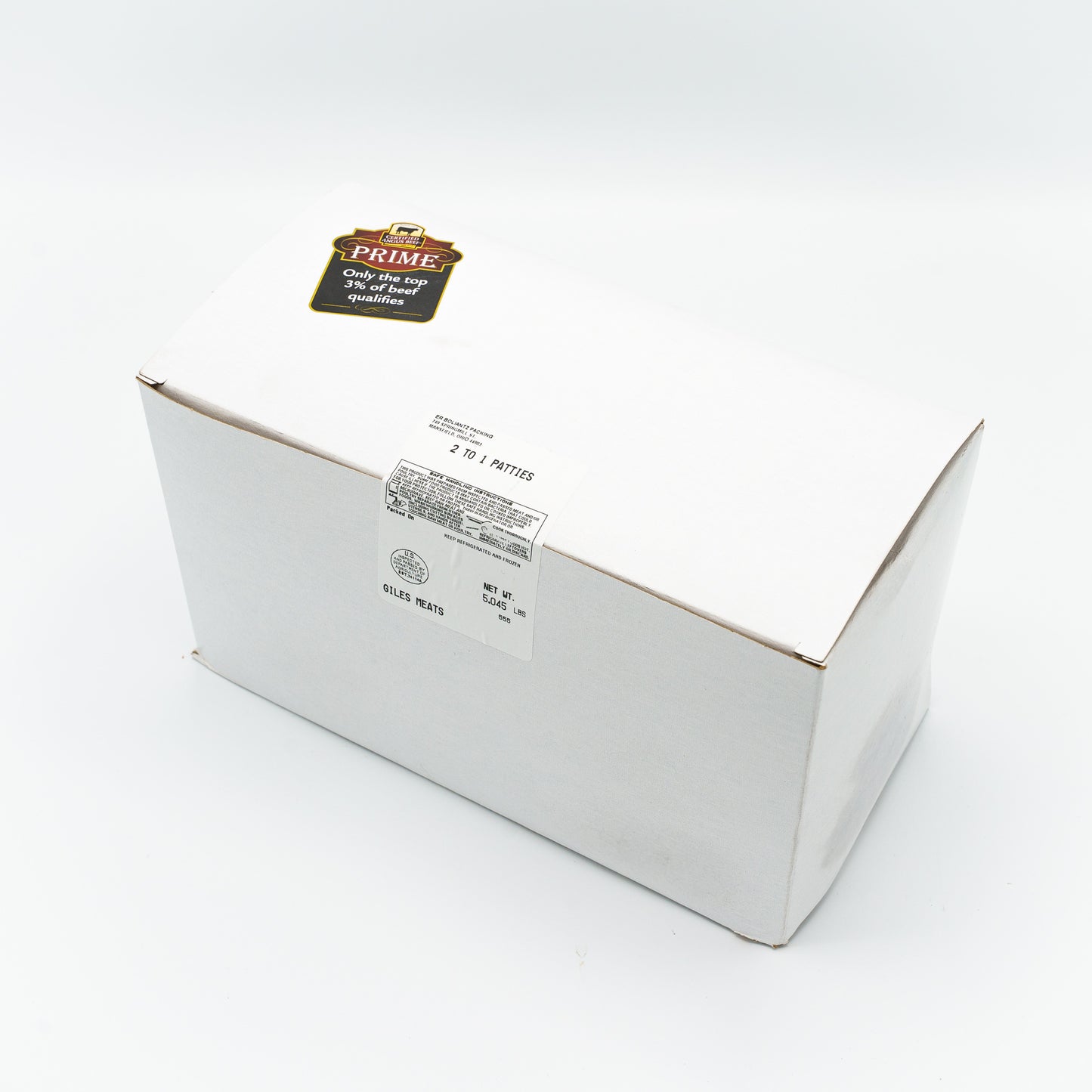 1/2 lb Patties (2 to 1) - 5 lb Box