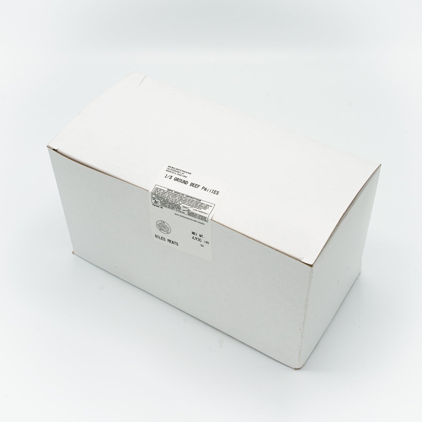 1/3 lb Patties (3 to 1) - 5 lb Box