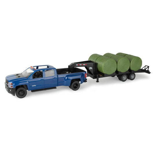 Big Farm Chevy 1:16 Scale Pickup and Trailer with Lights & Sounds