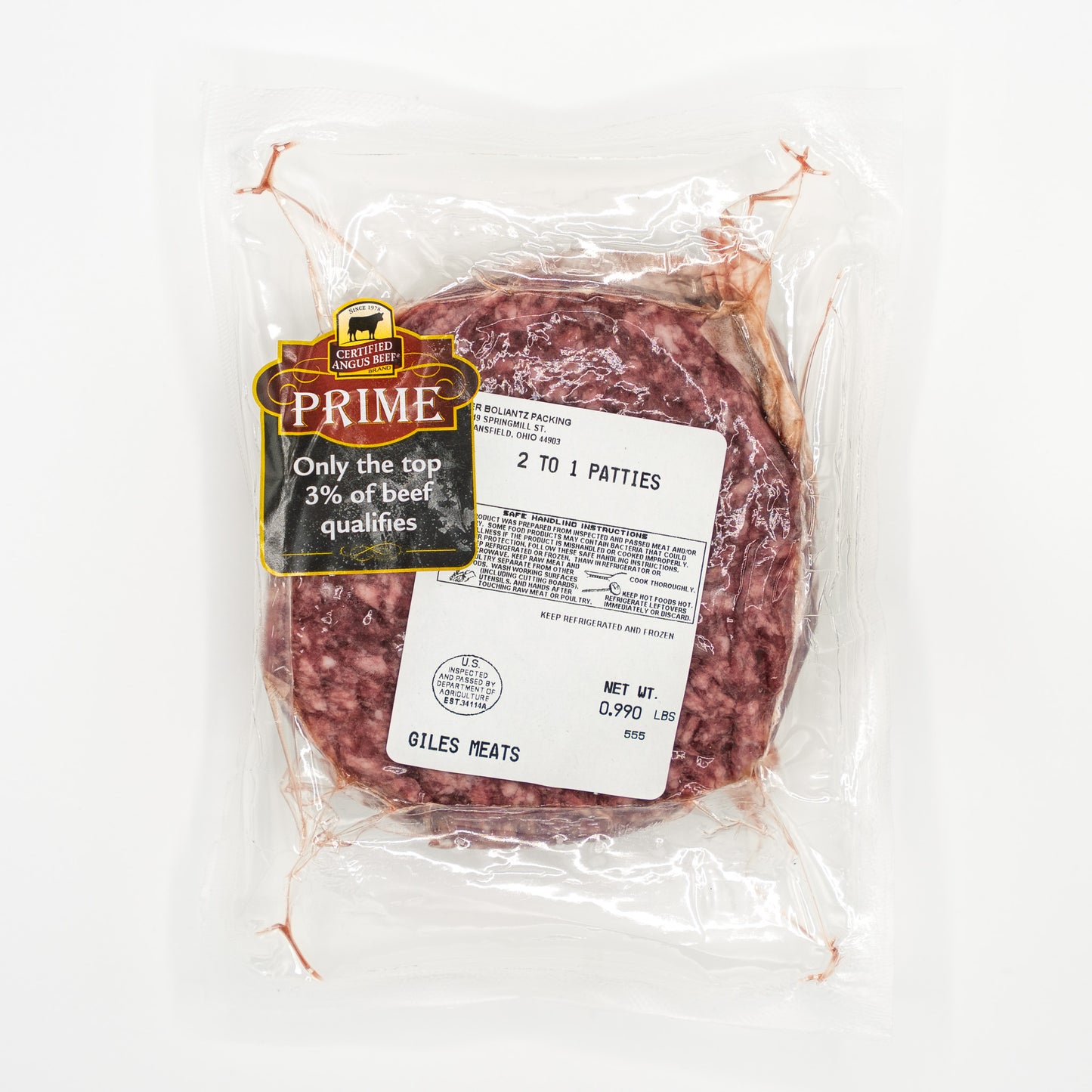 1/2 lb Patties (2 to 1)