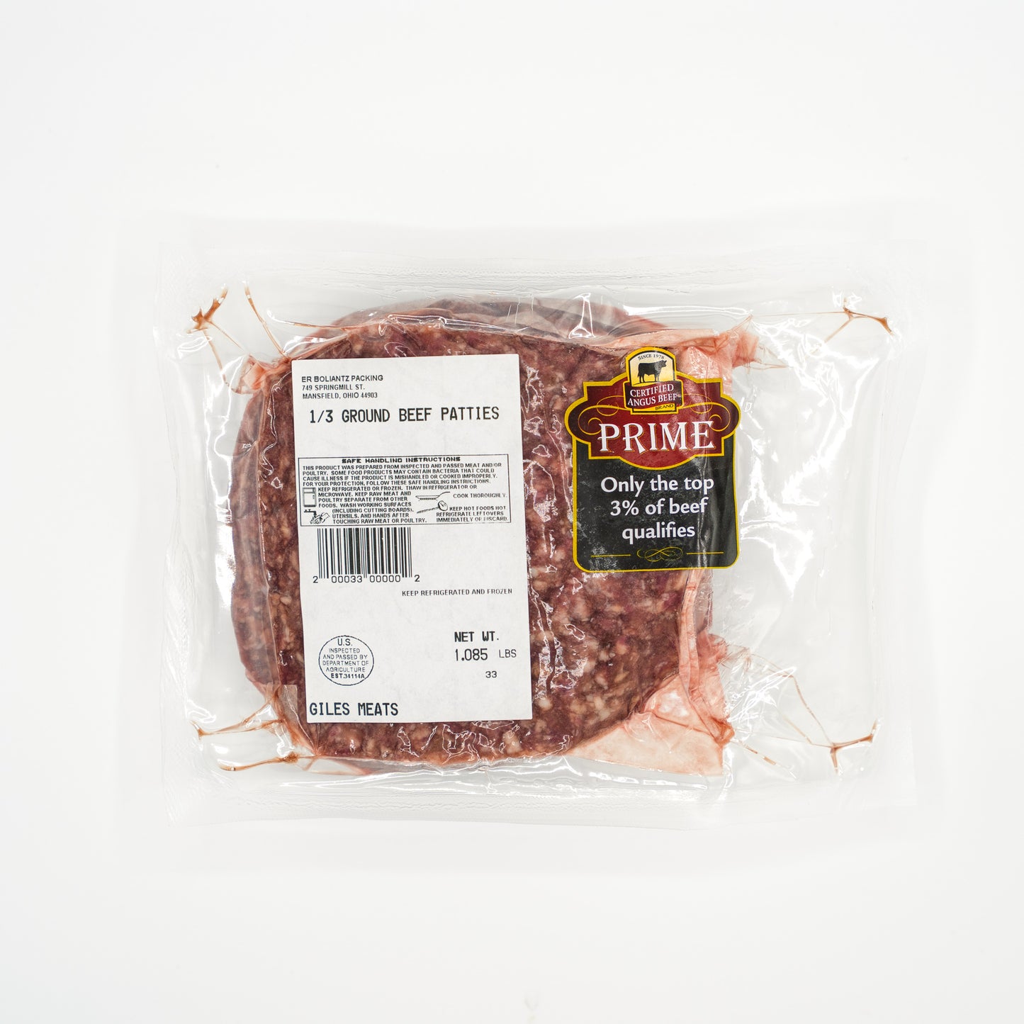 1/3 lb Patties (3 to 1)
