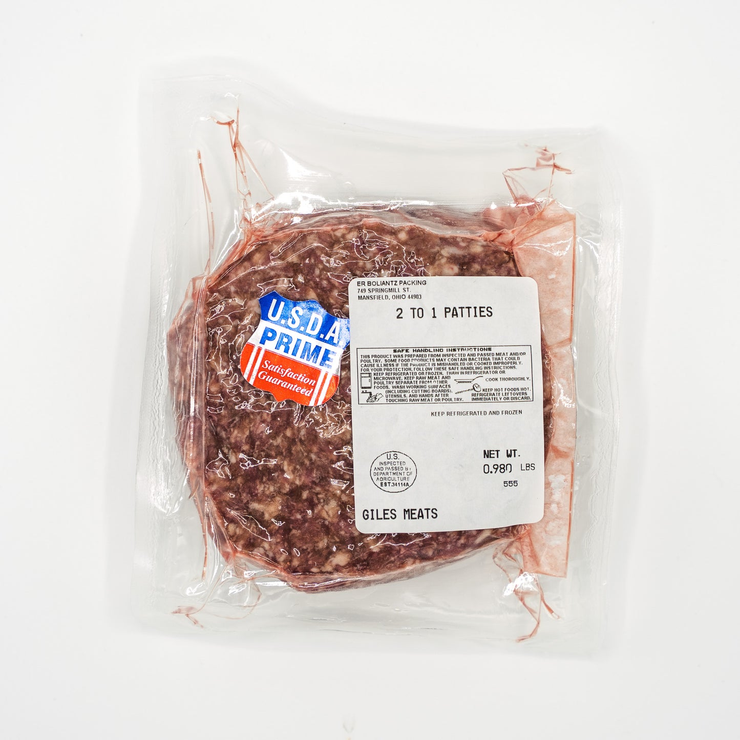 1/2 lb Patties (2 to 1)